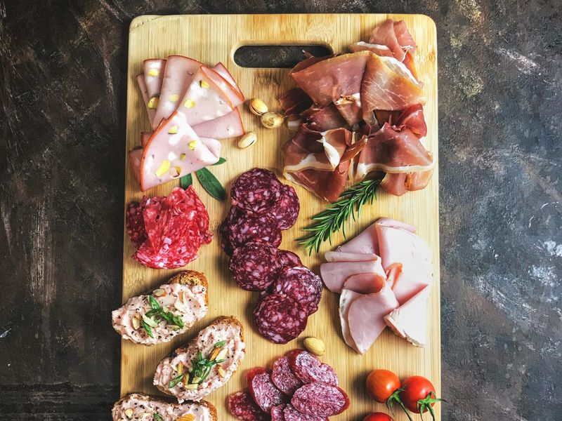 Italian cheese and charcuterie board