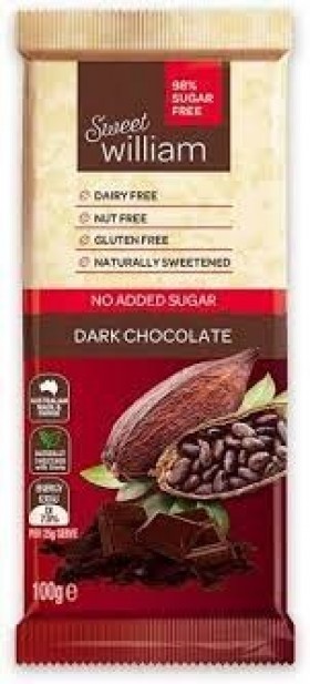 Sweet William Gluten Free Dark Chocolate Blk100g