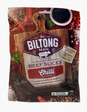 The Biltong Man Chilli Beef Jerky Slices 100g