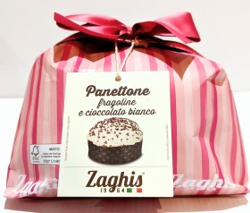 Zaghis Strawberry White Choc Panettone 750g