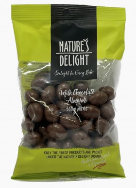 Natures Delight Milk Chocolate Almonds 300g