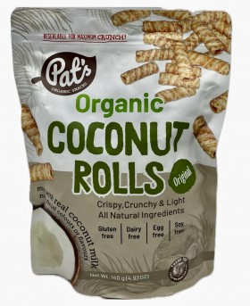 Pats Organic Original Coconut Rolls 140g