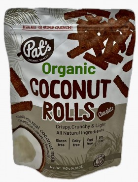 Pats Org Chocolate Coconut Rolls 140g