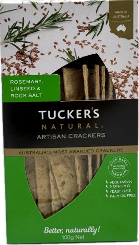 Tuckers Rosemary Linseedrock Salt Crackers 100g