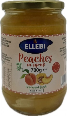 Ellebi Peaches In Syrup Jar 700g